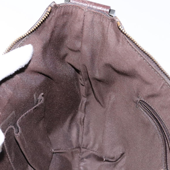 GUCCI GG Canvas Web Sherry Line Shoulder Bag Beige Silver 181092 Auth sw1203