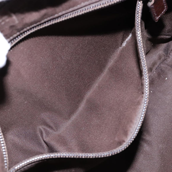 GUCCI GG Canvas Web Sherry Line Shoulder Bag Beige Silver 181092 Auth sw1203