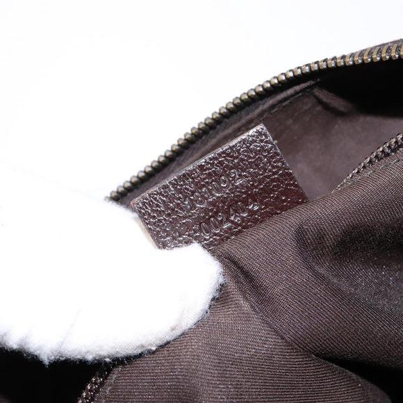 GUCCI GG Canvas Web Sherry Line Shoulder Bag Beige Silver 181092 Auth sw1203