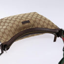 GUCCI GG Canvas Web Sherry Line Shoulder Bag Beige Silver 181092 Auth sw1203-6