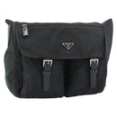 PRADA Shoulder Bag Nylon Black Silver Auth sw1204-1