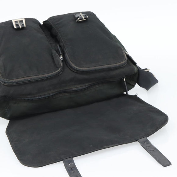 PRADA Shoulder Bag Nylon Black Silver Auth sw1204