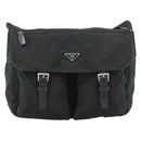 PRADA Shoulder Bag Nylon Black Silver Auth sw1204-13