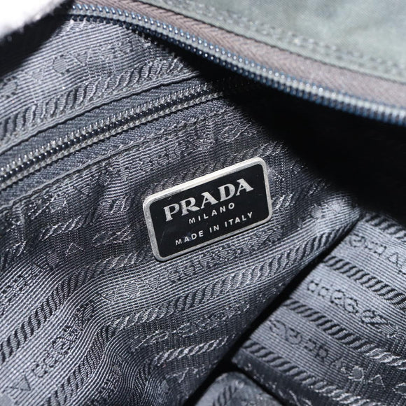 PRADA Shoulder Bag Nylon Black Silver Auth sw1204