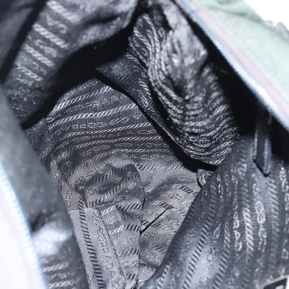 PRADA Shoulder Bag Nylon Black Silver Auth sw1204