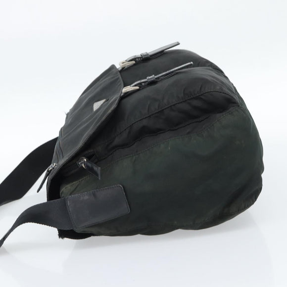 PRADA Shoulder Bag Nylon Black Silver Auth sw1204