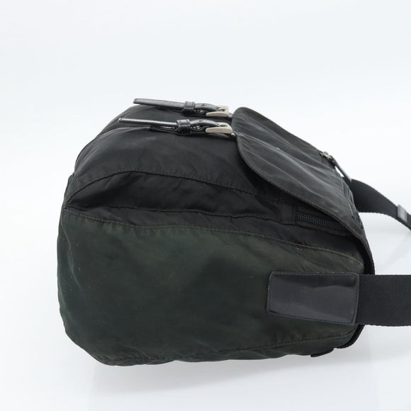 PRADA Shoulder Bag Nylon Black Silver Auth sw1204