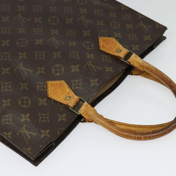 LOUIS VUITTON Monogram Sac Plat Hand Bag M51140 LV Auth sw1208