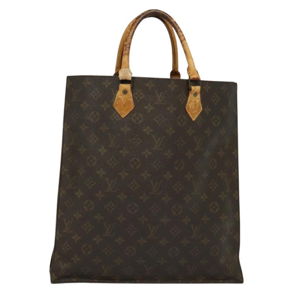 LOUIS VUITTON Monogram Sac Plat Hand Bag M51140 LV Auth sw1209