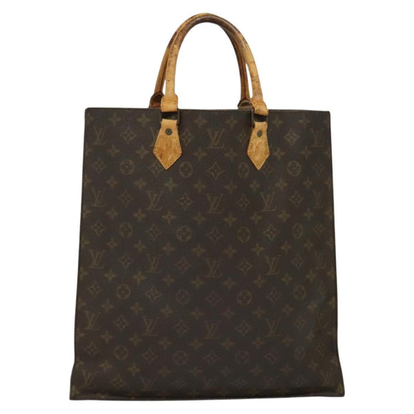 LOUIS VUITTON Monogram Sac Plat Hand Bag M51140 LV Auth sw1209