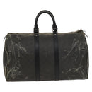 LOUIS VUITTON Damier Carbon Keepall 45 Boston Bag Black N41415 LV Auth sw1210-2
