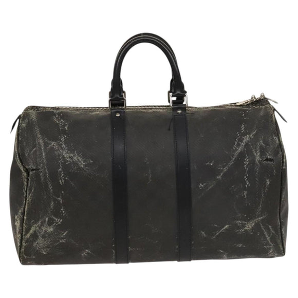 LOUIS VUITTON Damier Carbon Keepall 45 Boston Bag Black N41415 LV Auth sw1210