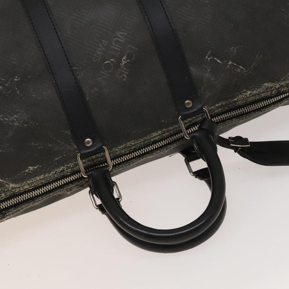 LOUIS VUITTON Damier Carbon Keepall 45 Boston Bag Black N41415 LV Auth sw1210