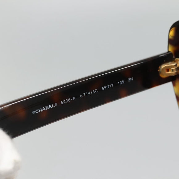 CHANEL Sunglasses Plastic Brown CC Auth sw1211