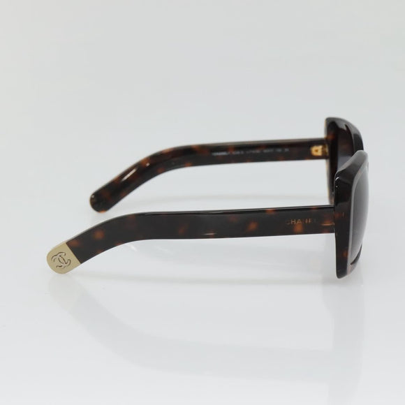 CHANEL Sunglasses Plastic Brown CC Auth sw1211