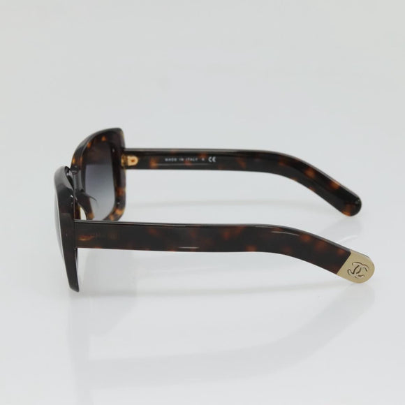 CHANEL Sunglasses Plastic Brown CC Auth sw1211