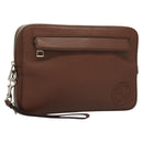 GUCCI Clutch Bag Leather Brown Silver 337083 Auth sw1217-1