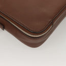 GUCCI Clutch Bag Leather Brown Silver 337083 Auth sw1217-15