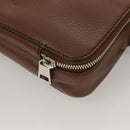 GUCCI Clutch Bag Leather Brown Silver 337083 Auth sw1217-16