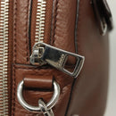 GUCCI Clutch Bag Leather Brown Silver 337083 Auth sw1217-17