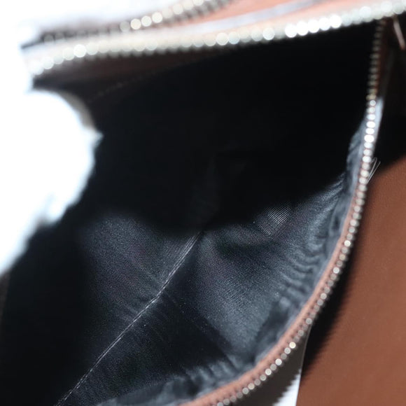 GUCCI Clutch Bag Leather Brown Silver 337083 Auth sw1217