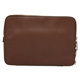 GUCCI Clutch Bag Leather Brown Silver 337083 Auth sw1217 - 0