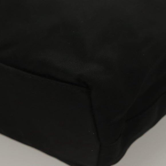 Christian Dior Maris Pearl Hand Bag Nylon Black Silver Auth sw1224