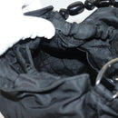 Christian Dior Maris Pearl Hand Bag Nylon Black Silver Auth sw1224-20