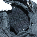 Christian Dior Maris Pearl Hand Bag Nylon Black Silver Auth sw1224-11