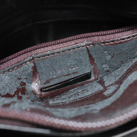 GUCCI Shoulder Bag Leather Brown Silver Auth sw1226