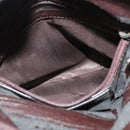 GUCCI Shoulder Bag Leather Brown Silver Auth sw1226-11