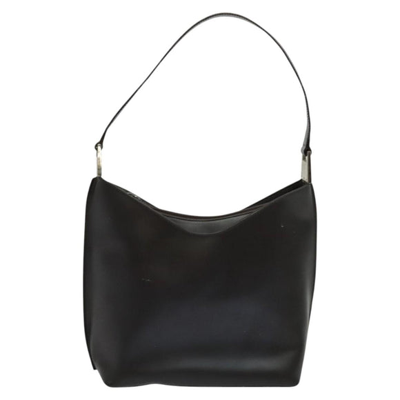 GUCCI Shoulder Bag Leather Brown Silver Auth sw1226