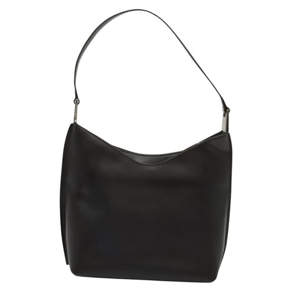 GUCCI Shoulder Bag Leather Brown Silver Auth sw1226