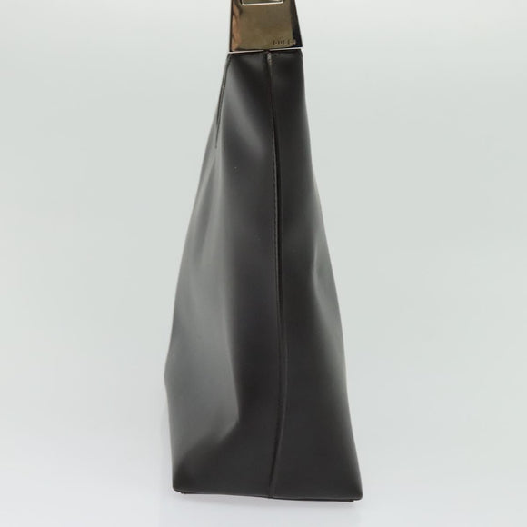 GUCCI Shoulder Bag Leather Brown Silver Auth sw1226