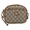 GUCCI GG Plus Supreme Shoulder Bag PVC Beige Auth sw1228-2