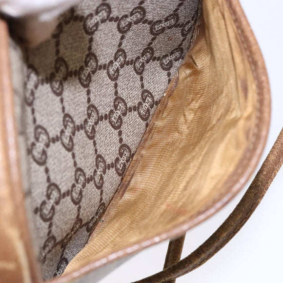 GUCCI GG Plus Supreme Shoulder Bag PVC Beige Auth sw1228