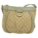 GUCCI GG Canvas Shoulder Bag Beige Gold 203257 Auth sw1229-13