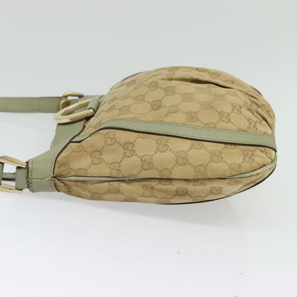 GUCCI GG Canvas Shoulder Bag Beige Gold 203257 Auth sw1229