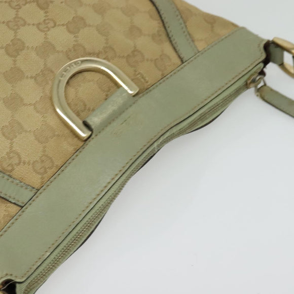 GUCCI GG Canvas Shoulder Bag Beige Gold 203257 Auth sw1229
