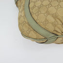 GUCCI GG Canvas Shoulder Bag Beige Gold 203257 Auth sw1229-14