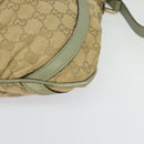 GUCCI GG Canvas Shoulder Bag Beige Gold 203257 Auth sw1229-15