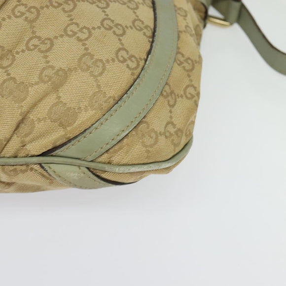 GUCCI GG Canvas Shoulder Bag Beige Gold 203257 Auth sw1229