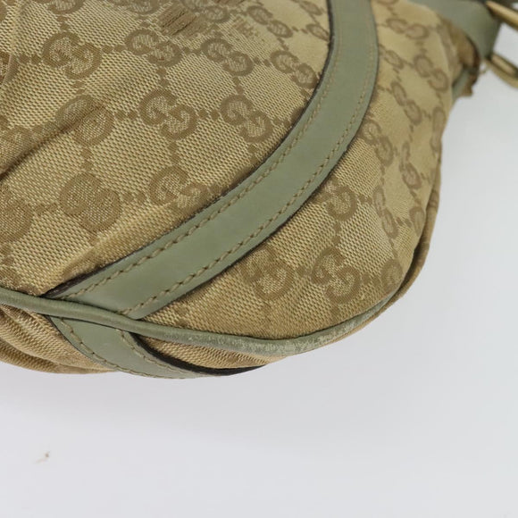 GUCCI GG Canvas Shoulder Bag Beige Gold 203257 Auth sw1229