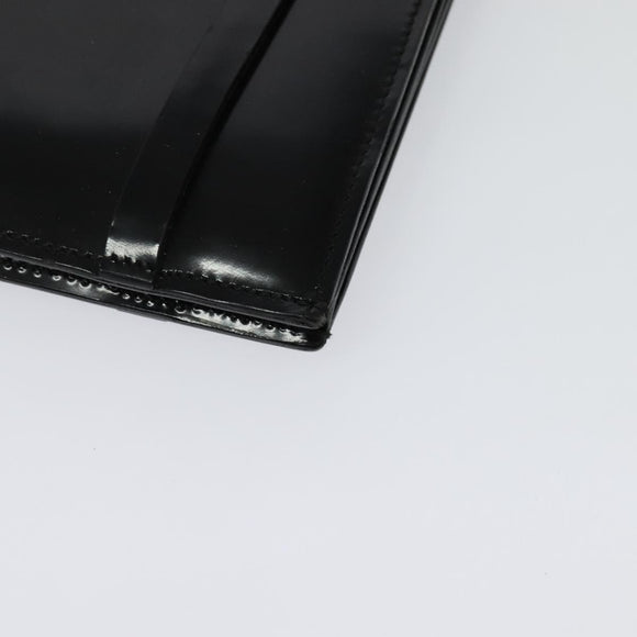 GUCCI Shoulder Bag Patent leather Black Silver Auth sw1231