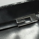 GUCCI Shoulder Bag Patent leather Black Silver Auth sw1231-9
