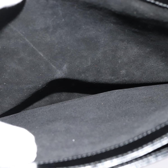 GUCCI Shoulder Bag Patent leather Black Silver Auth sw1231