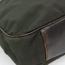 GUCCI Bamboo Hand Bag Nylon 2way Khaki Silver 001 1577 2123 Auth sw1236-16