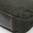 GUCCI Bamboo Hand Bag Nylon 2way Khaki Silver 001 1577 2123 Auth sw1236-17