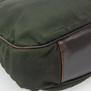 GUCCI Bamboo Hand Bag Nylon 2way Khaki Silver 001 1577 2123 Auth sw1236-18