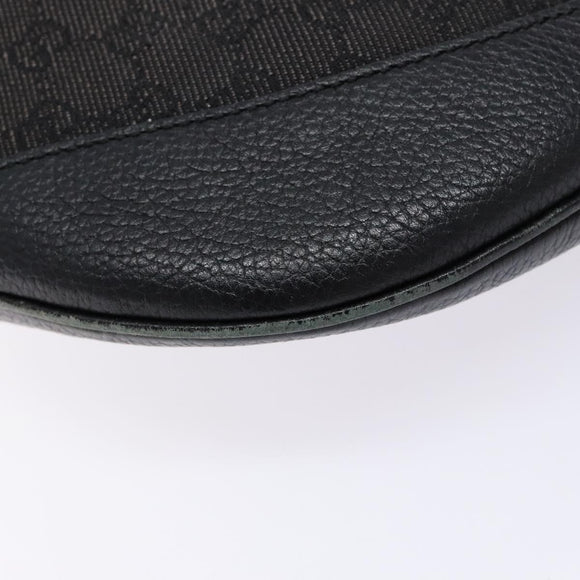 GUCCI GG Canvas Shoulder Bag Black Silver 272380 Auth sw1237